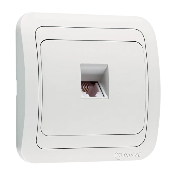 Розетка телефонная Makel Mimoza 1гн. белый 12014 (1/12)