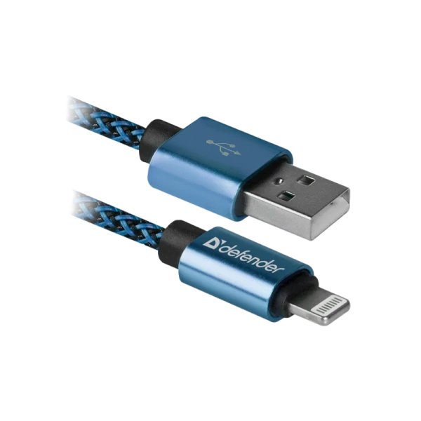 Кабель Defender ACH01-03T PRO USB2.0 (m)-Lightning (m) 1.0м 2.1A синий
