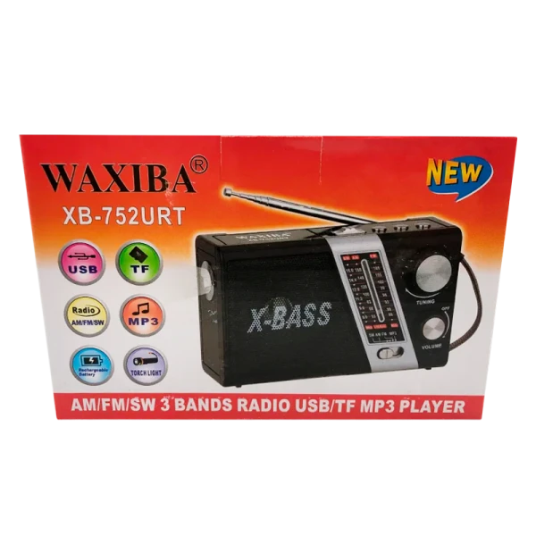 Радиоприемник Waxiba XB-752URT пластик microSD USB/Jack3.5 черный (1/40)