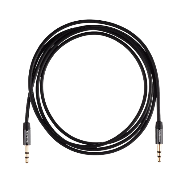 Кабель AUX GoPower Jack 3.5mm (m)-Jack 3.5mm (m) 1.5м TPE черный Premium Zip-Lock c подвесом (1/400)