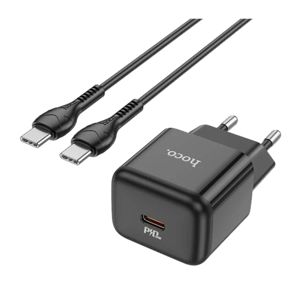 Сетевое З/У HOCO N32 Type-C 30W PD3.0 с кабелем Type-C-Lightning белый (1/13/130)