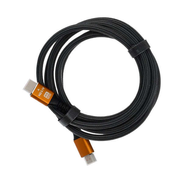 Кабель GoPower Ultra High Speed HDMI (m)-HDMI (m) 2.0м нейлон ver.2.1 8K 60Hz серый Premium Zip-Lock