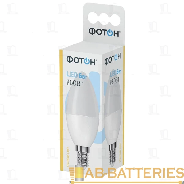 Лампа светодиодная Фотон B35 E14 9W 3000К 100-265V свеча (1/10/50)