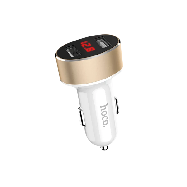 Автомобильное З/У HOCO Z26 2USB 2.1A белый (1/20/120)