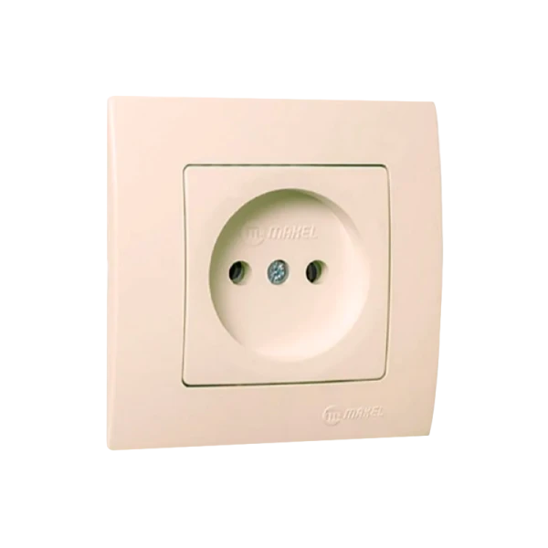 Розетка Makel Lillium Natural 1гн. 16A С/З кремовый 55228 (1/12)