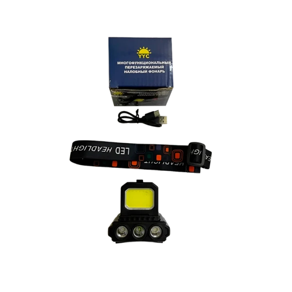 Фонарь налобный Без бренда YYC-324 от аккумулятора черный