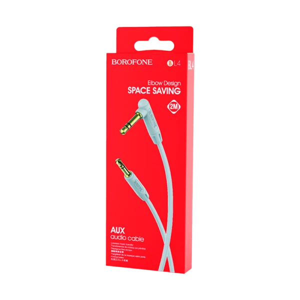 Кабель AUX Borofone BL4 Jack 3.5mm (m)-Jack 3.5mm (m) 2.0м ПВХ серебряный (1/63/252)