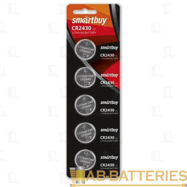 Батарейка Smartbuy CR2430 BL5 Lithium 3V (5/100/2000)