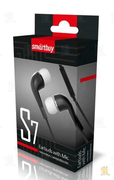 Наушники внутриканальные Smartbuy S7 с микр. черный в коробке (1/60)