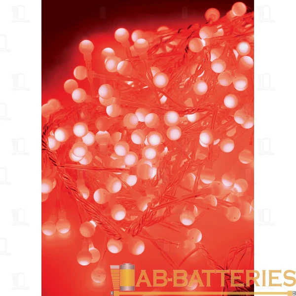 Гирлянда Космос 288LED 6.4м шарики нить 8 режимов красный (1/20)
