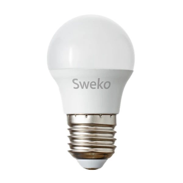 Лампа светодиодная Sweko G45 E27 5W 4000К 230V шар (1/5/100)