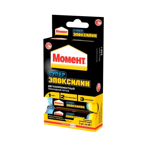 Клей Момент СУПЕР ЭПОКСИ эпоксидный 48г двухкомпонентный BOX5 шоу-бокс (5/40)