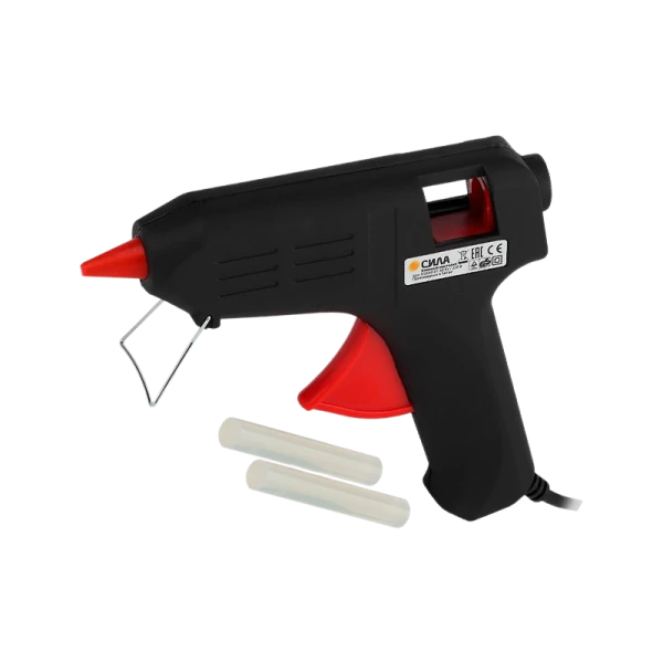 Клеевой пистолет СИЛА SGG40-01 40Bт под стержень 11мм в комплекте 11мм х 7cм 2 шт.