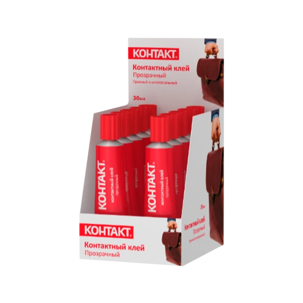 *Клей Контакт контактный 30г BOX10 прозрачный (1/10/120) 