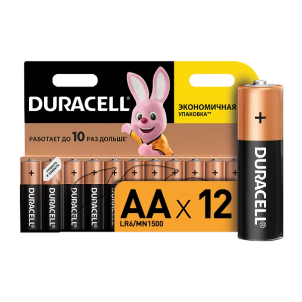 Батарейка Duracell Basic LR6 AA BL12 Alkaline 1.5V (12/144/34272)