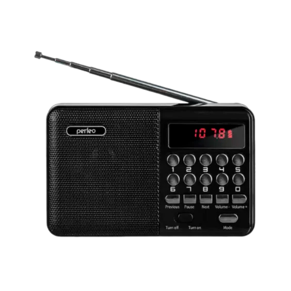 Радиоприемник Perfeo PALM 3W пластик microSD USB/Jack3.5 черный (1/10)