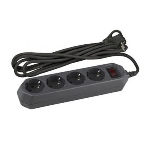 Сетевой фильтр ЭРА USF-M 4р.С/З 10A 1.5м черный (1/20)