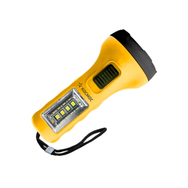 *Фонарь универсальный Космос 119B 0.5W 1LED от батареек IP42 2 режима желтый (1/50/200) 