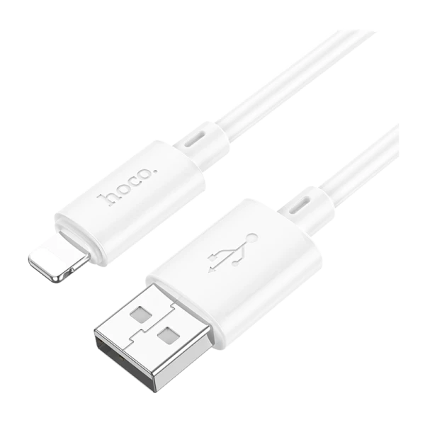 Кабель HOCO X88 USB (m)-Lightning (m) 1.0м 2.4A ПВХ белый (1/420)