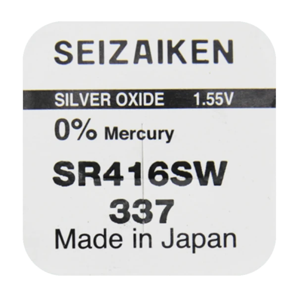 Батарейка SEIZAIKEN 337 (SR416SW) Silver Oxide 1.55V (1/10/100/1000)