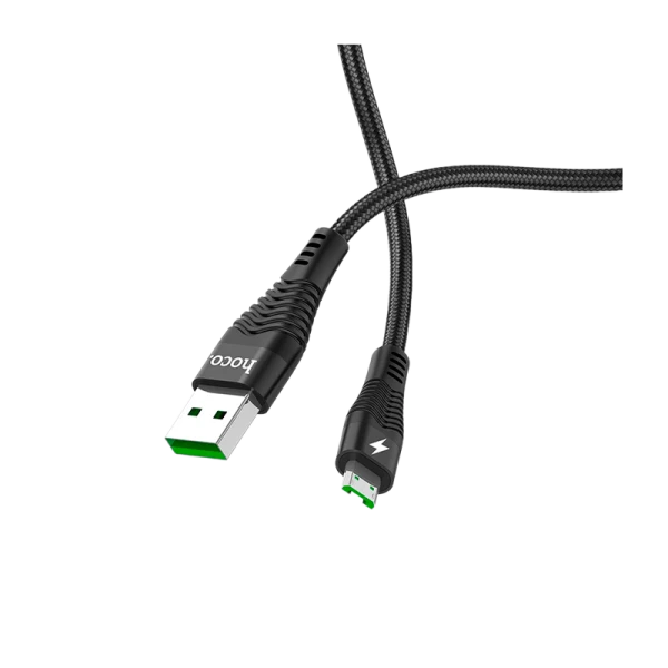 Кабель HOCO U53 USB (m)-microUSB (m) 1.2м 4.0A нейлон черный (1/22/220)