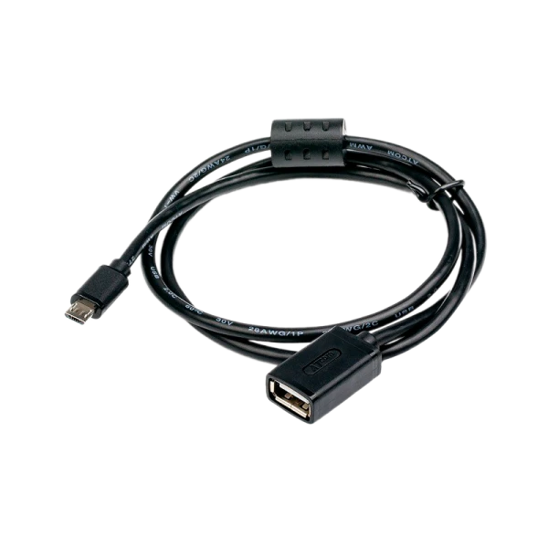 Кабель Atcom USB (f)-microUSB (m) 0.8м силикон черный (1/10/500)