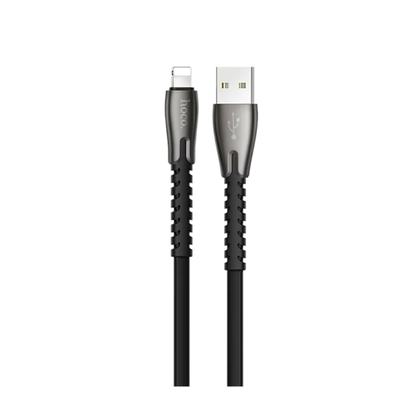 Кабель HOCO U58 USB (m)-Lightning (m) 1.2м 2.4A TPE черный (1/30/300)