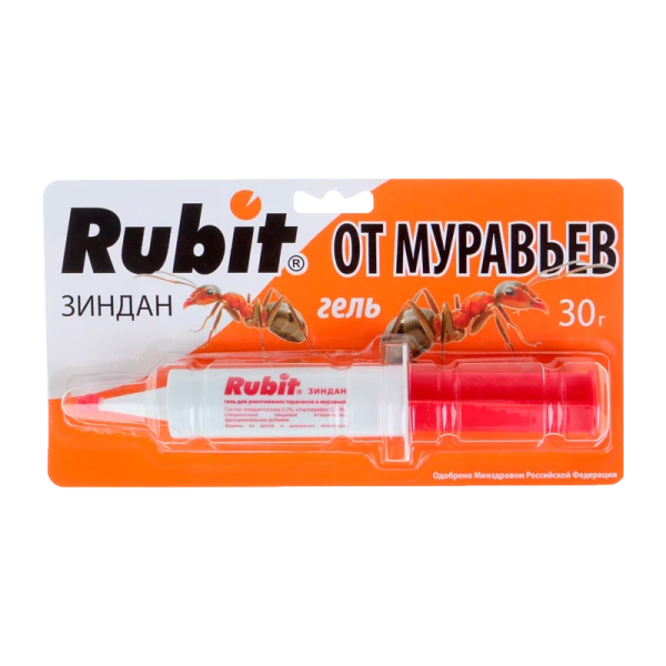 Гель от муравьев Рубит Зиндан 30г шприц (1/20)