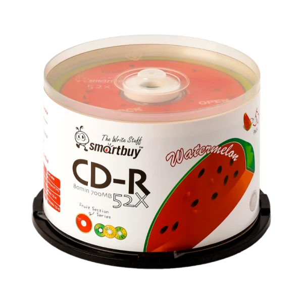 Диск CD-R Smartbuy Fresh-Watermelon 52x 80min 50шт. cake box (50/250)