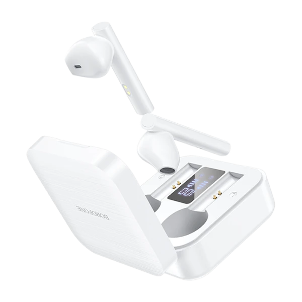 Наушники вставные Borofone BE40 bluetooth 5.0 с микр. белый (1/80)