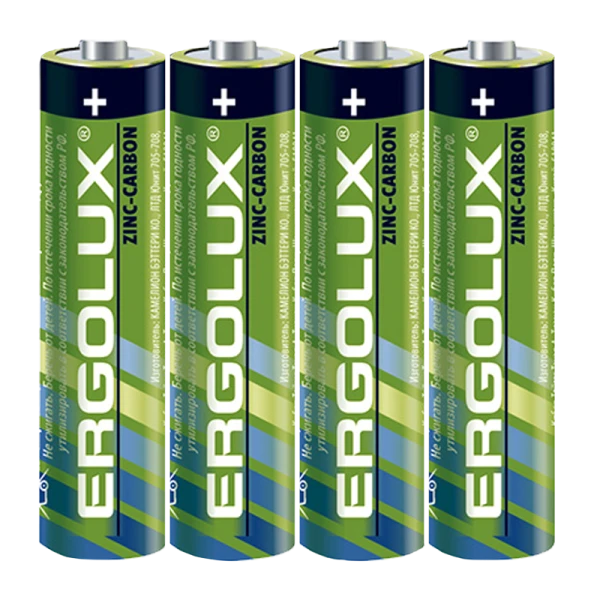 Батарейка Ergolux R03 AAA Shrink 4 Heavy Duty 1.5V (4/60/1200)