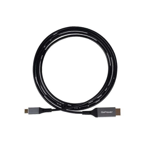 Кабель GoPower Type-C (m)-HDMI (m) 2.0м ПВХ 4K 60Hz черный Premium Zip-Lock c подвесом (1/100)