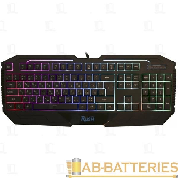 Клавиатура проводная Smartbuy 304 RUSH игровая USB 1.6м черный (1/10)