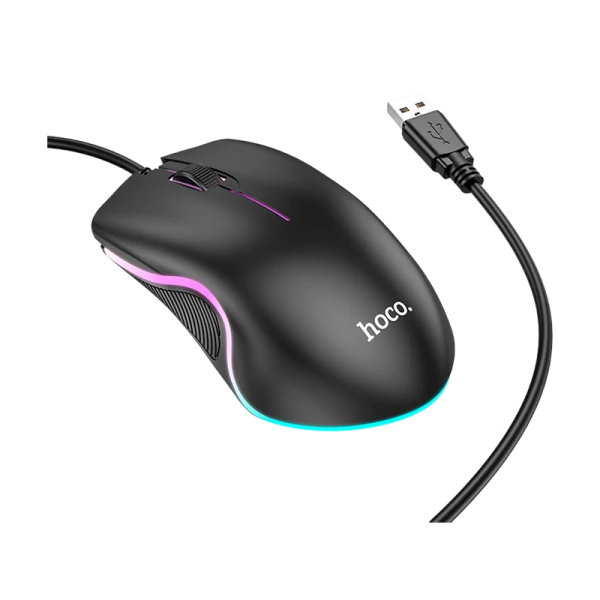 Мышь проводная HOCO GM19 классическая USB черный (1/11/110)