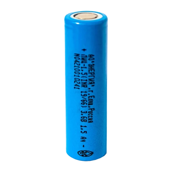Аккумулятор Li-ion Энергия 18650 19/66 PK1 Li-ion INR 3.6V 1500mAh без защиты плос.конт. (1/78)