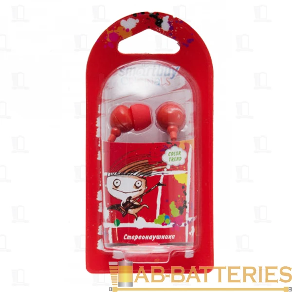 Наушники внутриканальные Smartbuy Color Trend красный (1/40/320)