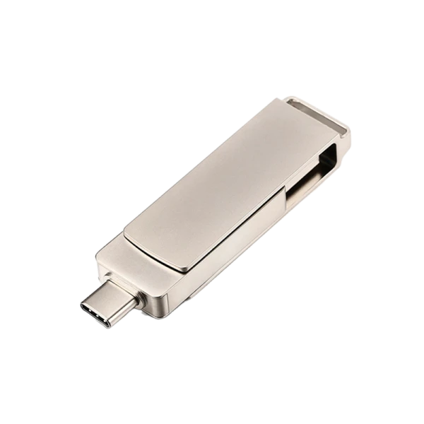 Флеш-накопитель GoPower MODERN 128GB USB3.0 Type-C (m) металл серый (1/500)