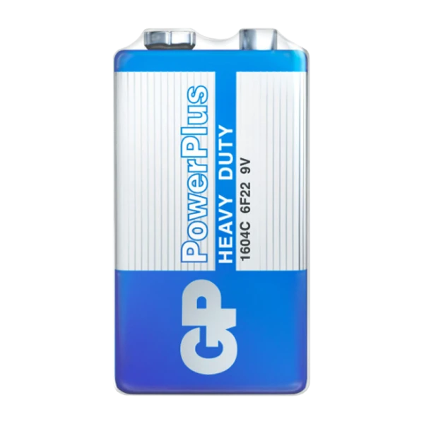 Батарейка GP PowerPlus Крона 6F22 Shrink 1 Heavy Duty 9V (1/10/500)