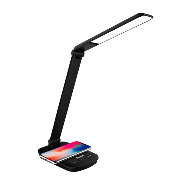 Светильник настольный Camelion KD-825 16W 230V IP20 на основании сенс. беспр. зар. Qi черный (1/12)