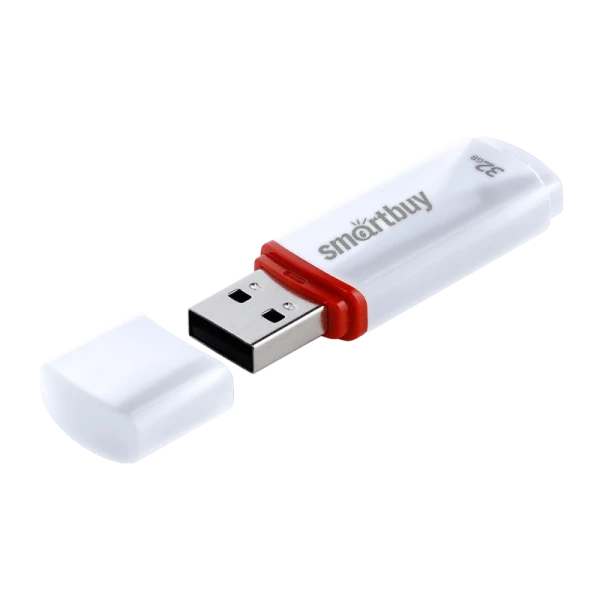 Флеш-накопитель Smartbuy Crown Compact 32GB USB2.0 пластик белый