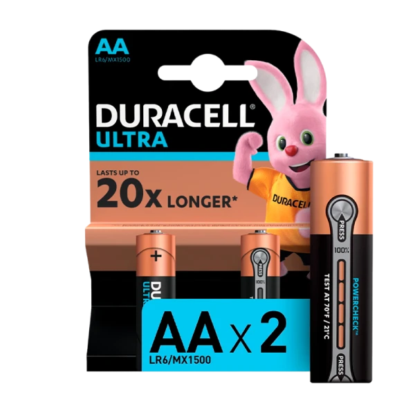 Батарейка Duracell ULTRA POWER LR6 AA BL2 Alkaline 1.5V (2/40/16720)