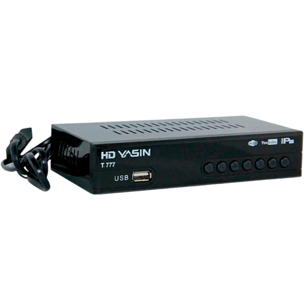 Приставка для цифрового ТВ YASIN T777 DVB-T/T2 металл черный (1/60)