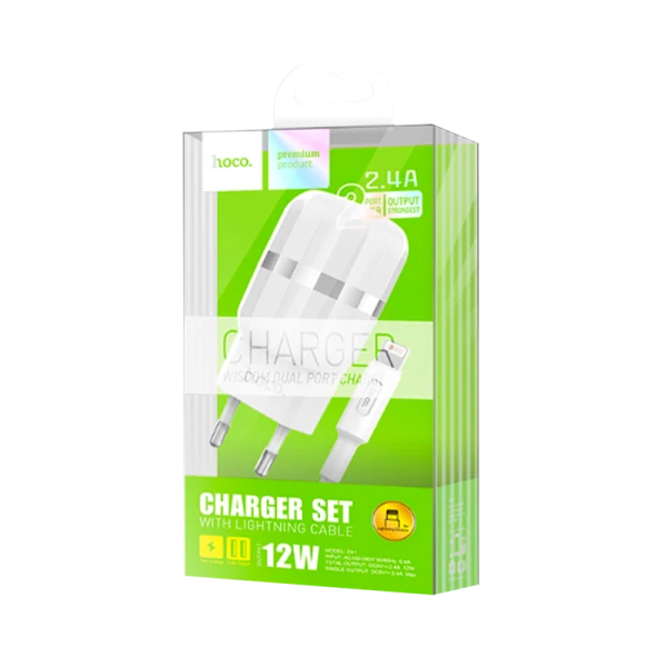 Сетевое З/У HOCO C41A 2USB 2.4A белый (1/21/126)