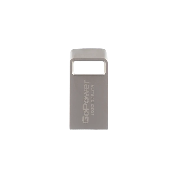 Флеш-накопитель GoPower MINI 64GB USB3.0 металл серебряный (1/50/1000)