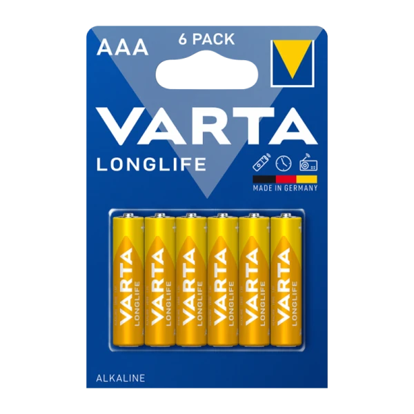 Батарейка Varta LONGLIFE LR03 AAA BL6 Alkaline 1.5V (4103) (6/60/300)