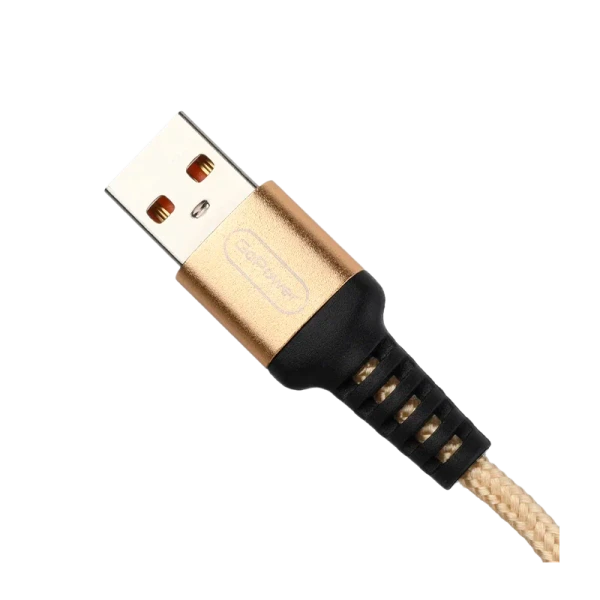 *Кабель GoPower GP02M USB (m)-microUSB (m) 1.0м 2.4A нейлон золотой (1/200/800) 