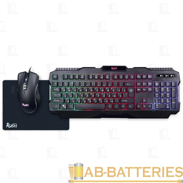 Набор клавиатура+мышь+коврик проводной Smartbuy RUSH Shotgun игровой черный (1/10)
