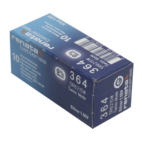 Батарейка Renata 364 (SR621SW) Silver Oxide 1.55V (1/10/100)
