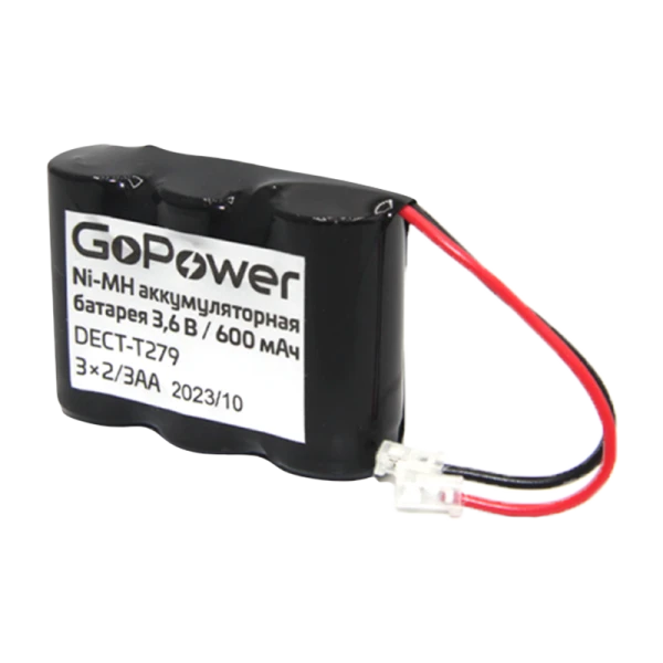 Аккумулятор для радиотелефонов GoPower T279 PC1 NI-MH 600mAh (1/15/180)