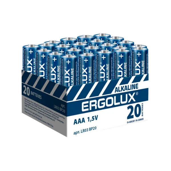 Батарейка Ergolux LR03 AAA BOX20 ПРОМО Alkaline 1.5V